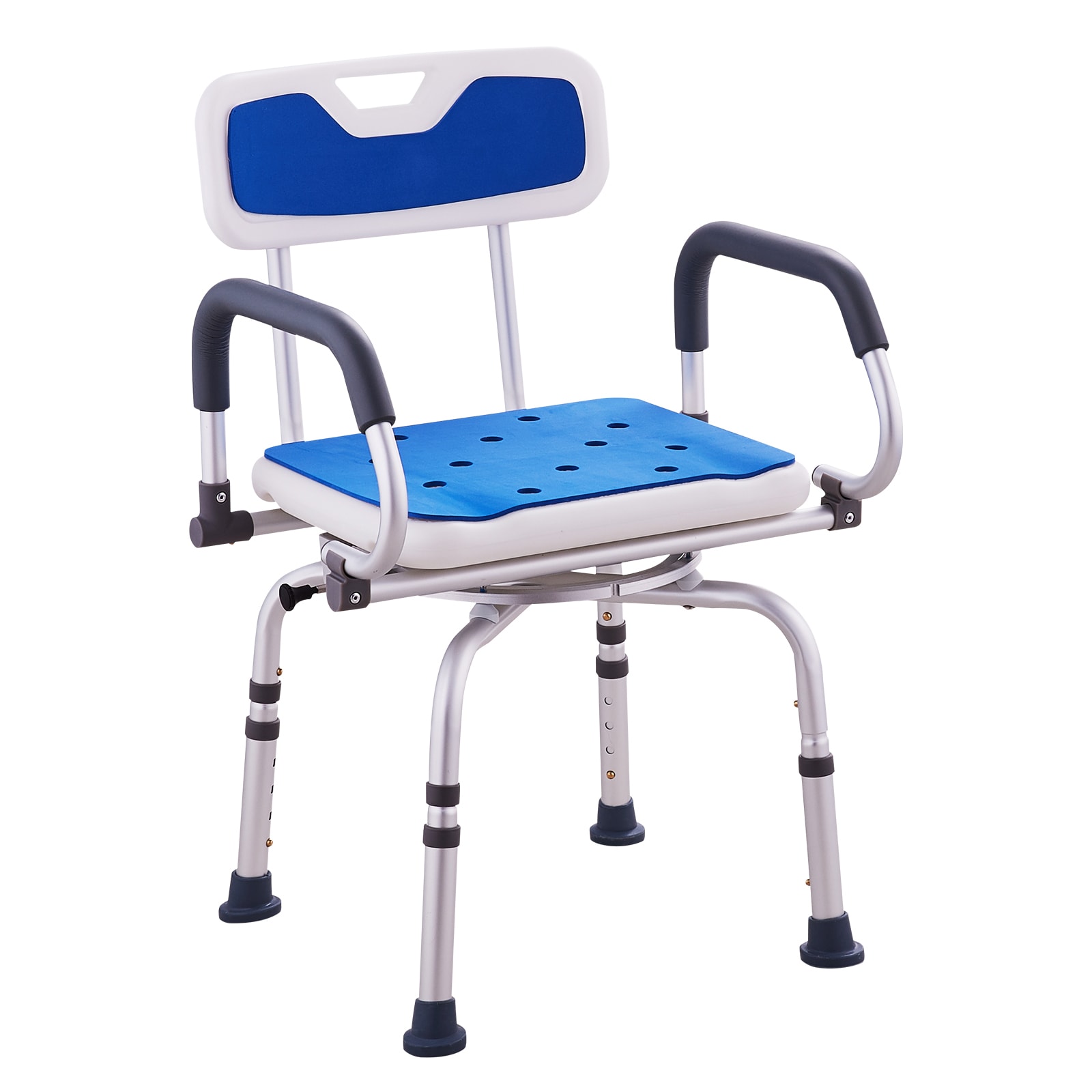 Swivel Shower Chair With Rotating Seat And Pivoting Armrests_voghion.com